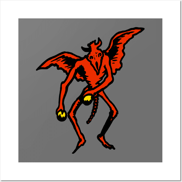 Red Devil Dancing, Wall Art by VincentRussellArt